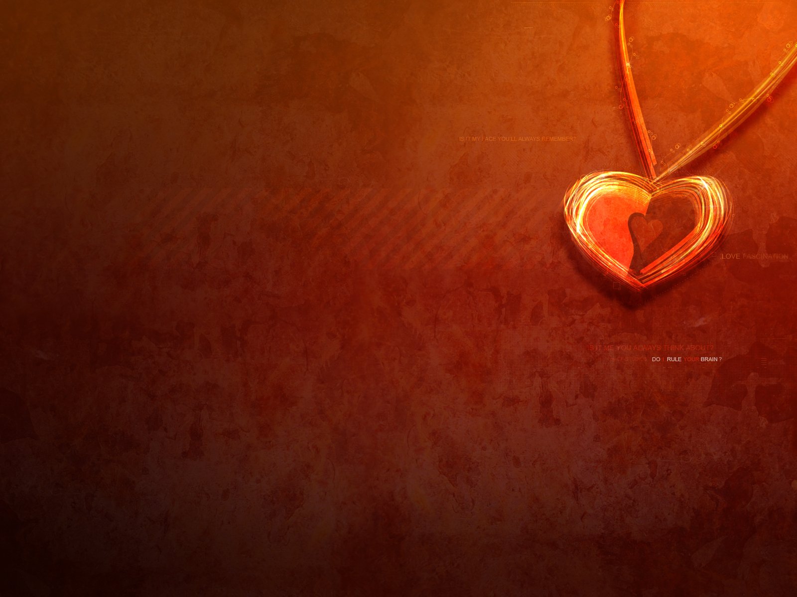An artistic HD wallpaper featuring a glowing heart pendant on a warm, textured background, evoking feelings of love and affection.