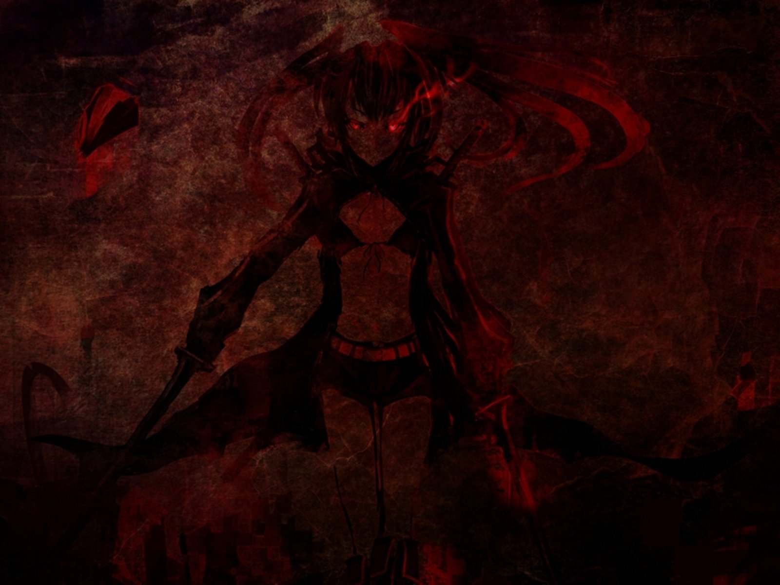 Download Black Gold Saw Anime Black Rock Shooter Wallpaper