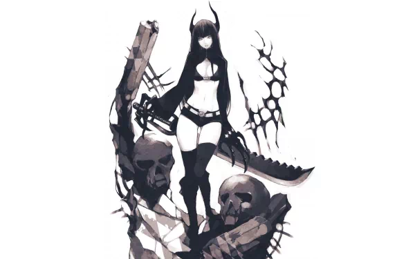 Black Gold Saw Anime Black Rock Shooter HD Desktop Wallpaper | Background Image