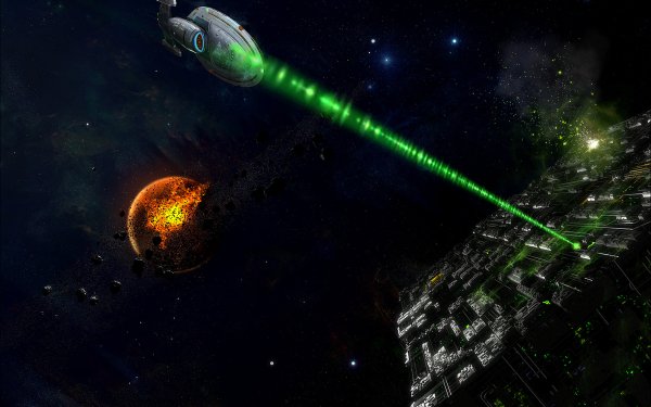TV Show Star Trek: The Original Series Star Trek Sci Fi Borg Federation Battle Destruction HD Wallpaper | Background Image