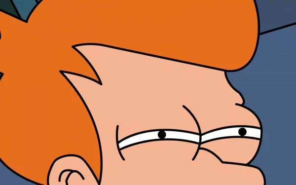 Close-up of Fry from the TV show Futurama, featured in an HD PC desktop wallpaper and background.