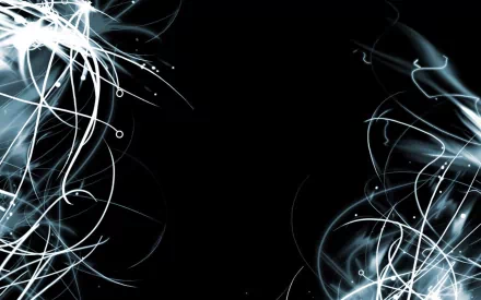 Abstract blue HD desktop wallpaper featuring intricate, swirling light patterns on a dark background.