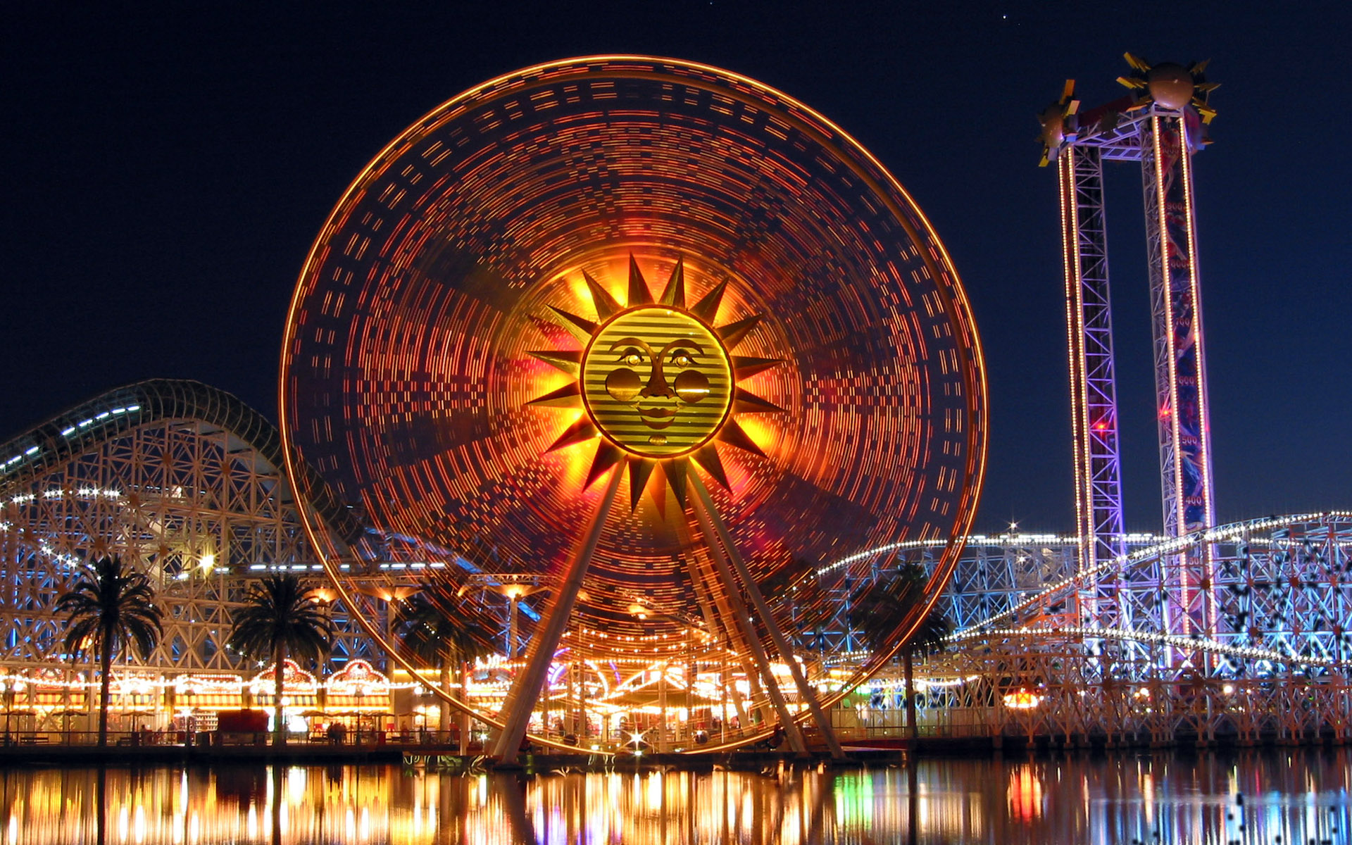 The Sun Wheel's Face at Paradise Pier in Anaheim, California