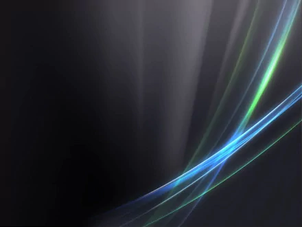 A sleek HD desktop wallpaper featuring smooth, flowing lines in blue and green against a dark background, showcasing modern technology vibes for Windows users.