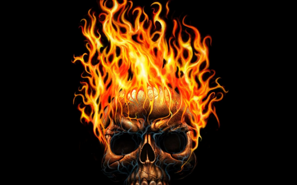 Dark Skull Flame Fire HD Wallpaper | Background Image