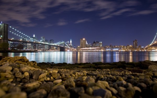 Man Made New York Cities United States Manhattan Brooklyn Bridge HD Wallpaper | Background Image