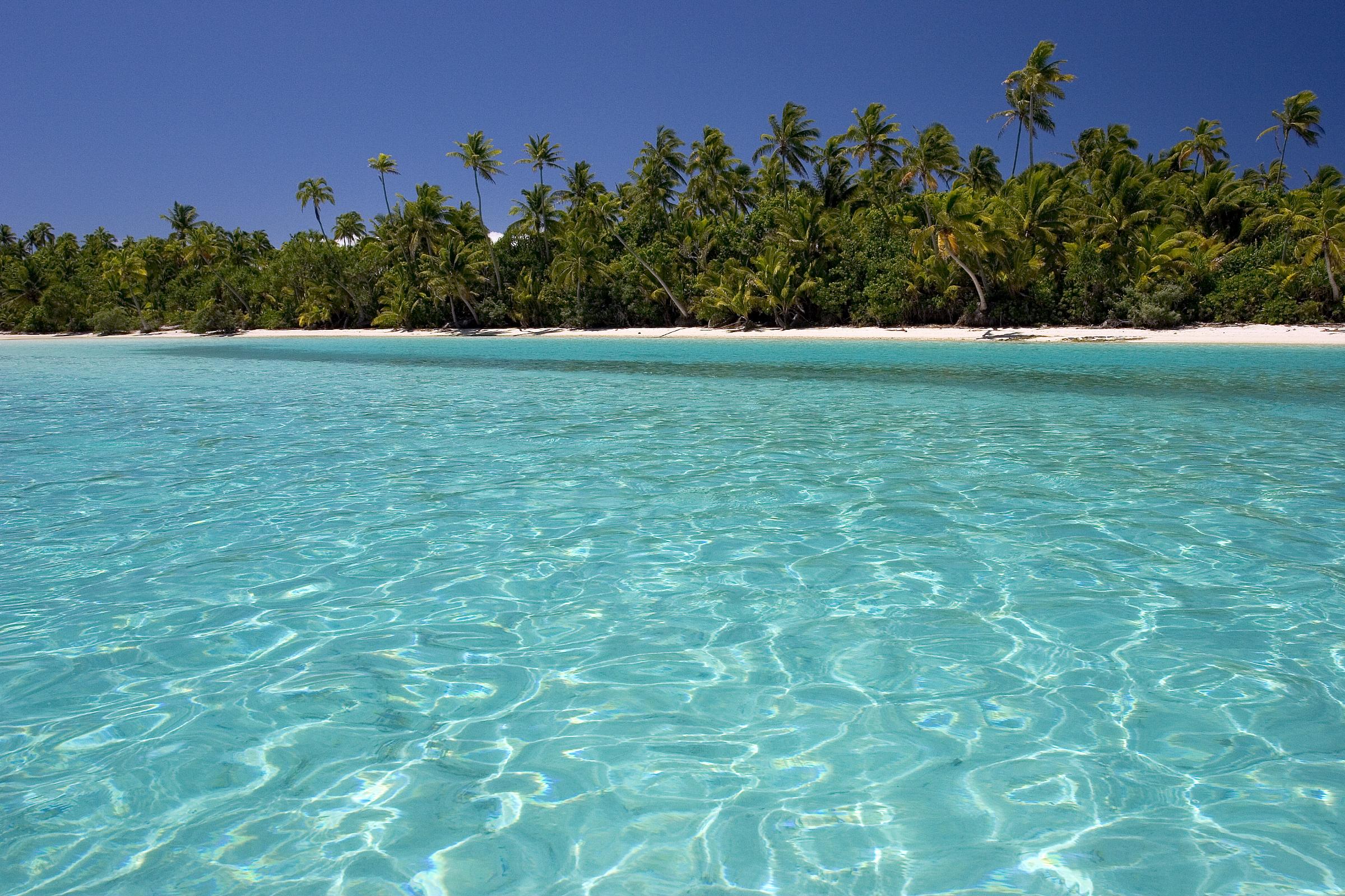 Scenic view of tropical ocean with crystal-clear water.
