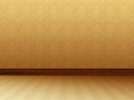 Abstract HD desktop wallpaper featuring a smooth, textured floor and elegantly patterned golden wall, creating a warm and inviting atmosphere.