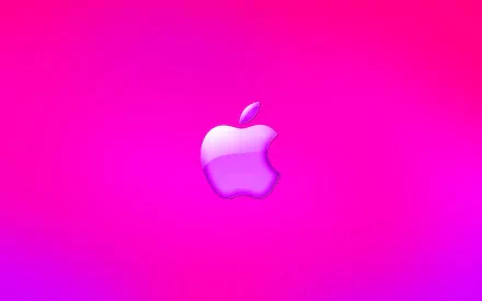 HD desktop wallpaper featuring a gradient pink background with the Apple Inc. logo prominently displayed in the center.