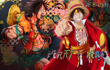 Colorful HD wallpaper featuring Monkey D. Luffy, the iconic pirate from the anime One Piece, showcasing his adventurous spirit and vibrant style.