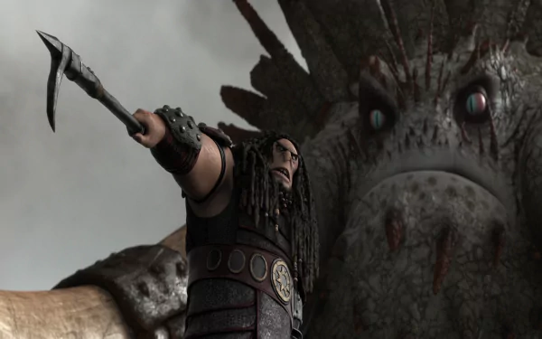 HD PC desktop wallpaper featuring Drago and the dragon from How to Train Your Dragon 2 movie.