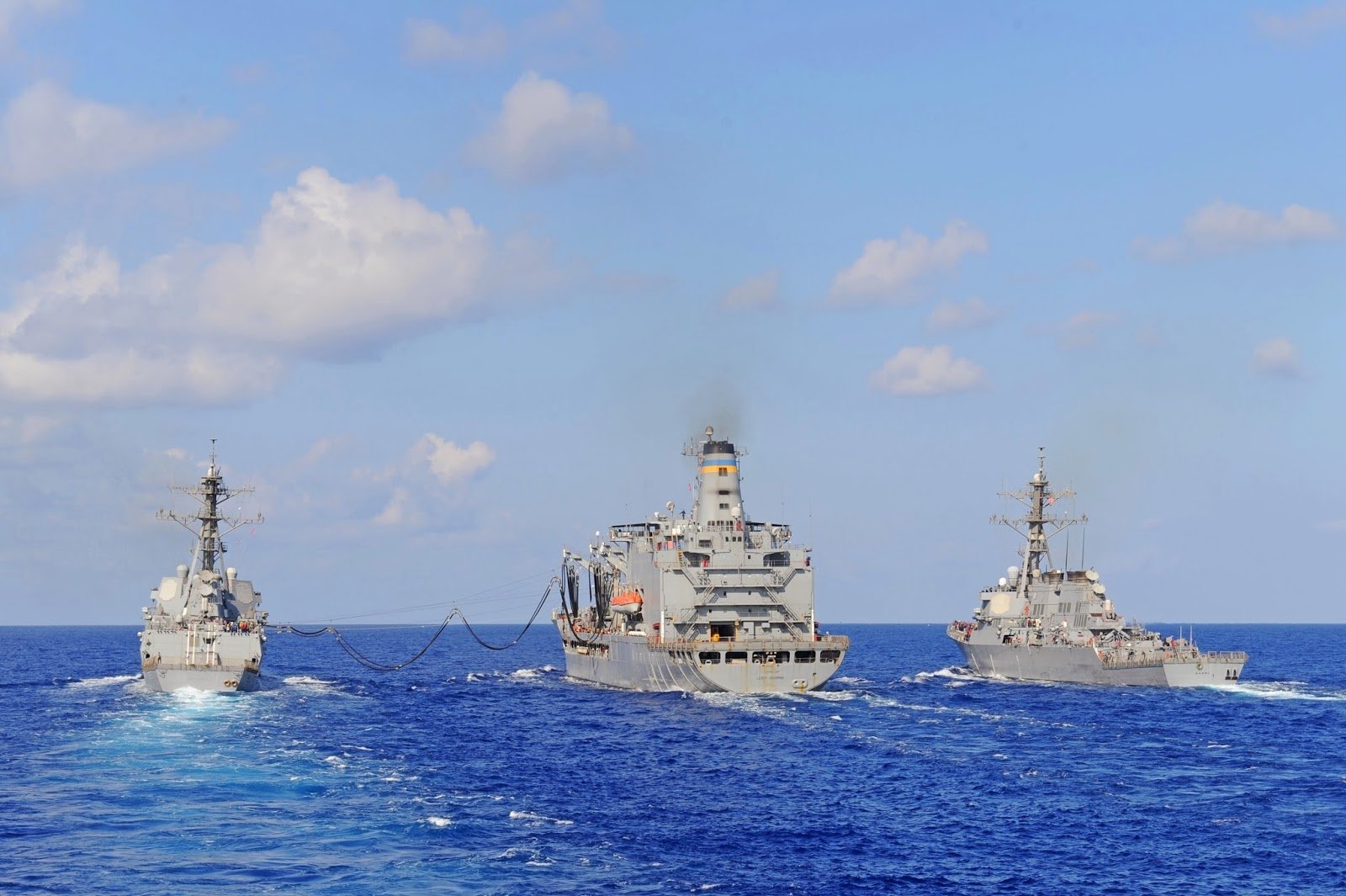 Download Refueler Warship Navy Marines Replenishment Oiler Guided Missile Destroyer USS Barry USS Gravely Missile Destroyer Ship Vehicle Military USNS Leroy Grumman (T-AO-195) Wallpaper by Jacob D. Moore