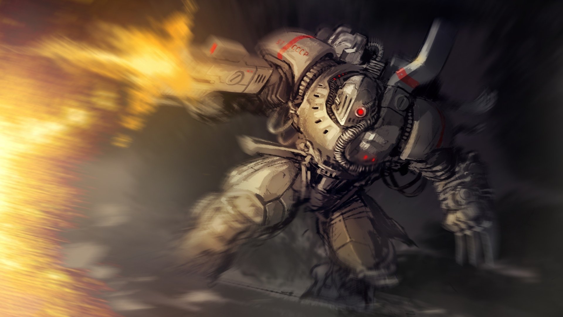 Download Sci Fi Warrior HD Wallpaper by Peter Csányi