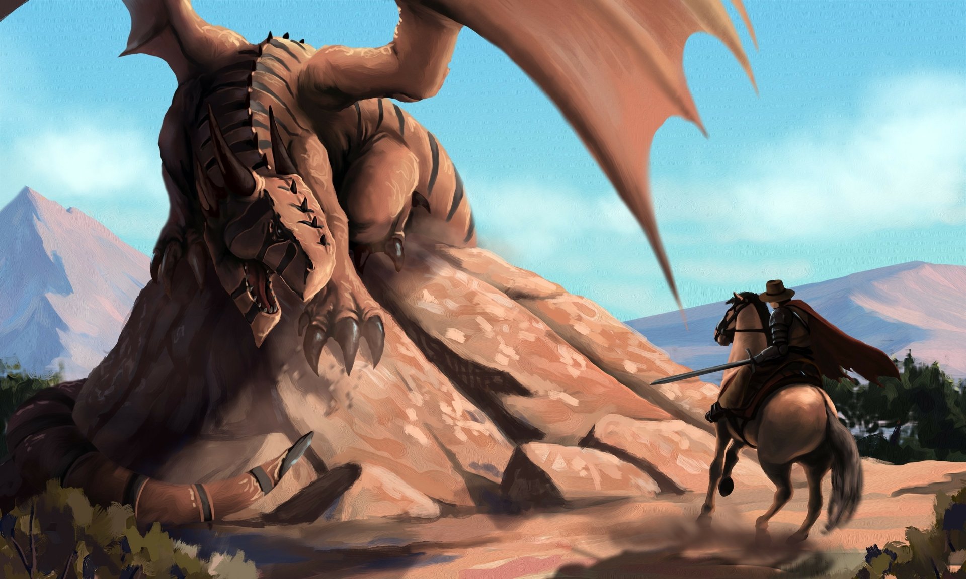 Download Dragon Sword Fantasy Warrior Fantasy Warrior HD Wallpaper by Moggith