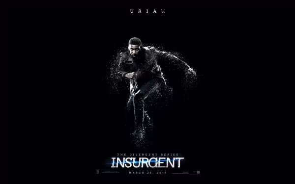 HD PC desktop wallpaper featuring a dynamic image from the movie Insurgent with a central character in action against a dark background.