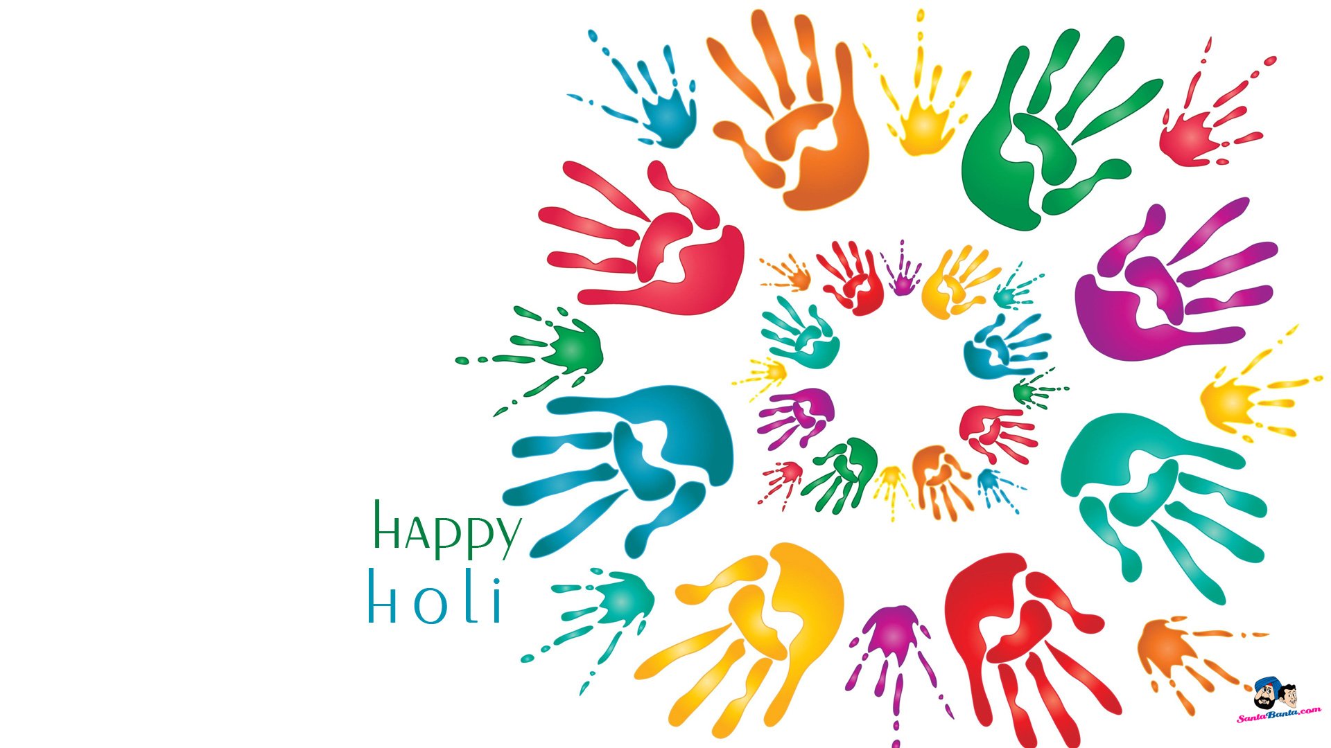Download Handprint Colors Holiday Holi  HD Wallpaper