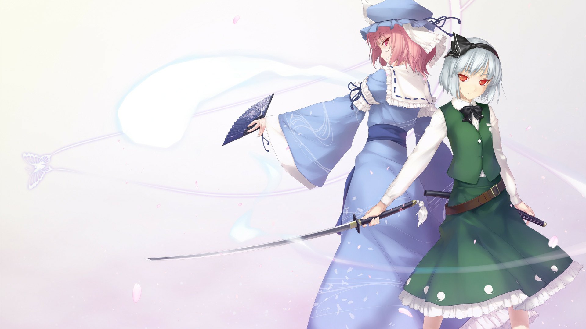 Download Yuyuko Saigyouji Myon (Touhou) Youmu Konpaku Anime Touhou HD Wallpaper by Rokuwata Tomoe