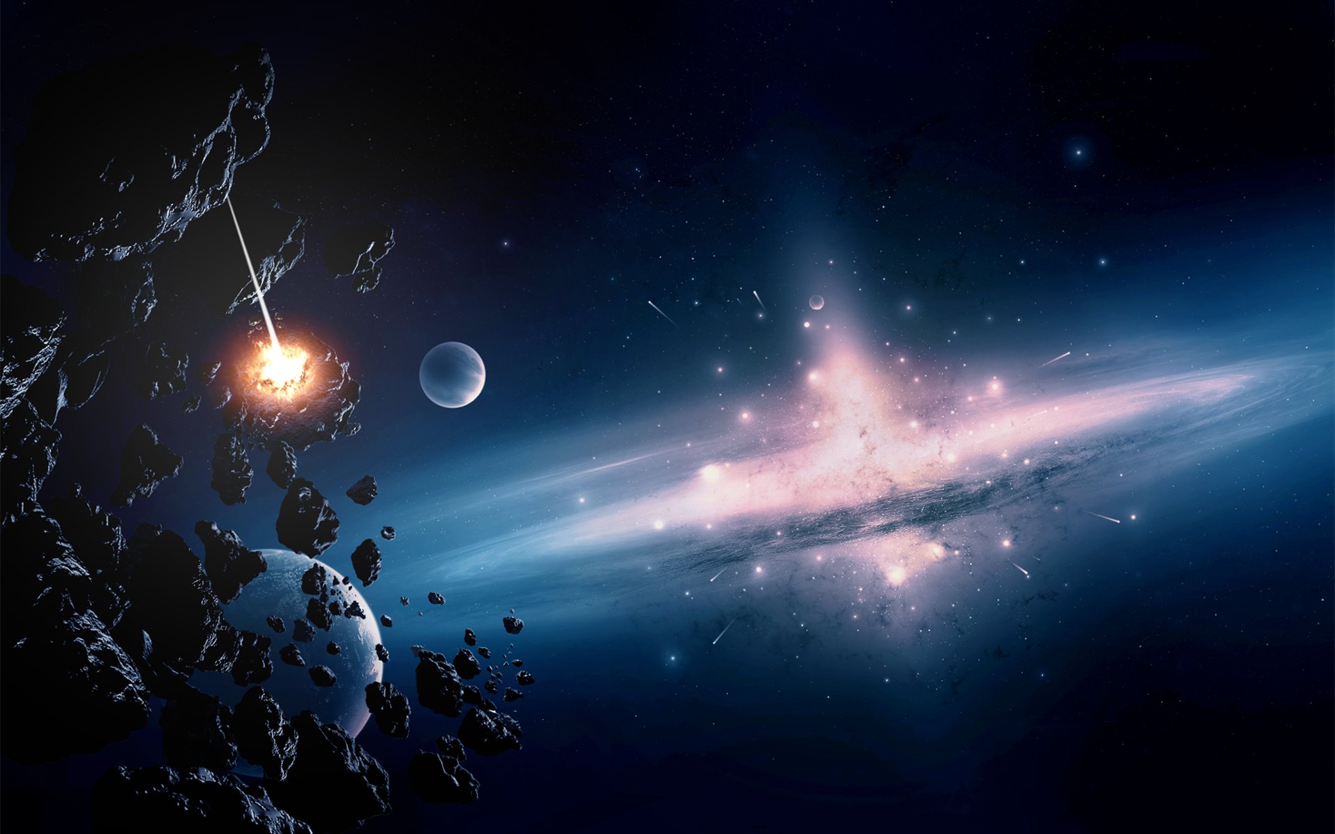 Рождение и смерть звезды. Космический пейзаж. Красивый космос. Взрыв в космосе. Звезды и планеты.