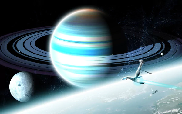 Sci Fi planetary ring HD Desktop Wallpaper | Background Image