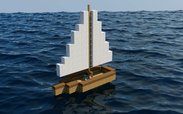 Video Game Minecraft Mojang Boat Ocean HD Wallpaper | Background Image