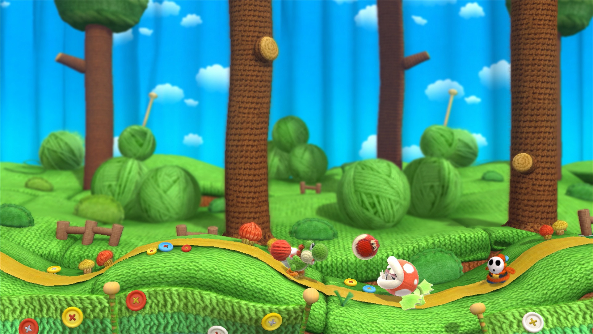 Video Game Yoshi's Woolly World HD Wallpaper | Background Image