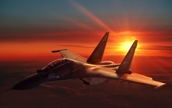 Military Sukhoi Su-30 Sunset HD Wallpaper | Background Image