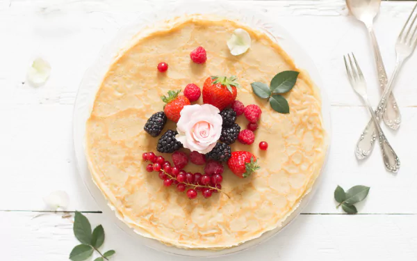 currants breakfast berry strawberry raspberry blackberry food crêpe HD Desktop Wallpaper | Background Image