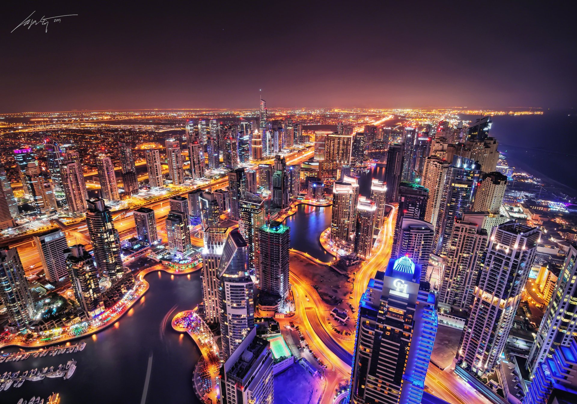 Download Night Megapolis Man Made Dubai HD Wallpaper By Marek Kijevsk   Thumb 1920 577969 