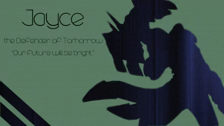 HD PC desktop wallpaper featuring Jayce from League of Legends, with stylized text highlighting his role as the Defender of Tomorrow in this video game background.
