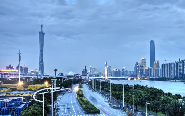  广州市 Guangzhou from Huanan Bridge