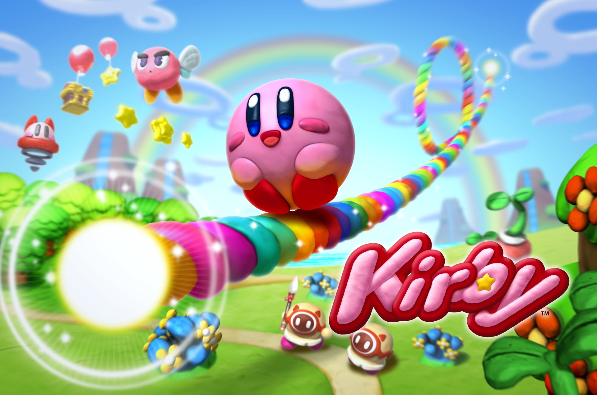 Kirby and the Rainbow Curse HD Wallpaper