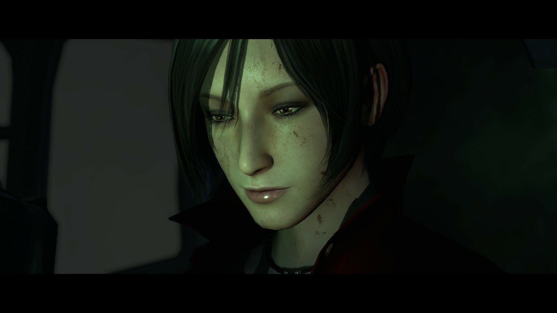HD PC desktop wallpaper of a close-up character from the video game Resident Evil 6, featuring detailed facial textures and dark, atmospheric lighting.