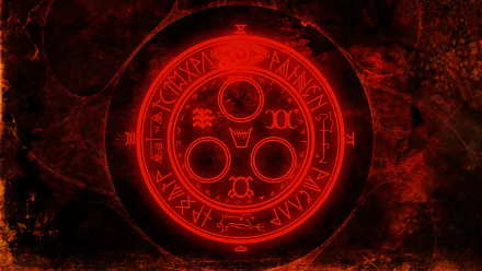 A striking HD wallpaper featuring eerie red symbols and intricate designs, inspired by the haunting atmosphere of the Silent Hill video game series. Perfect for gamers.