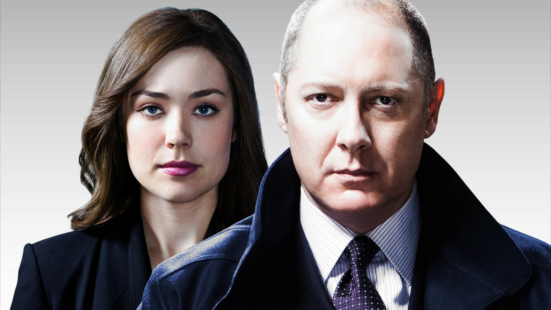 HD wallpaper featuring characters from The Blacklist, with an intense portrayal by James Spader.