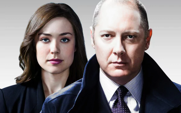 HD wallpaper featuring characters from The Blacklist, with an intense portrayal by James Spader.