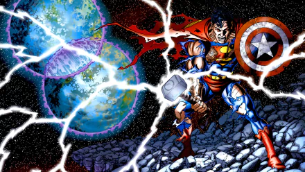 Superman Comic JLA/Avengers HD Desktop Wallpaper | Background Image