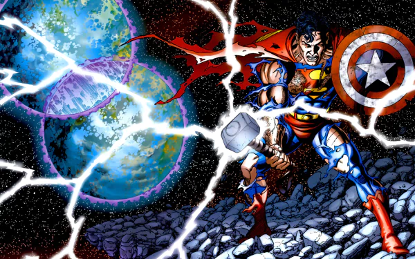Superman Comic JLA/Avengers HD Desktop Wallpaper | Background Image