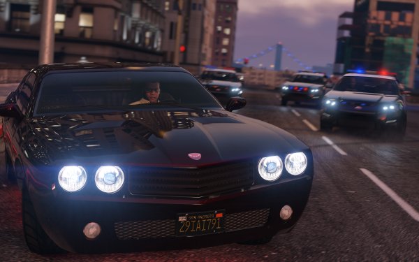 Videojuego Grand Theft Auto V Grand Theft Auto Franklin Clinton Police Car Fondo de pantalla HD | Fondo de Escritorio