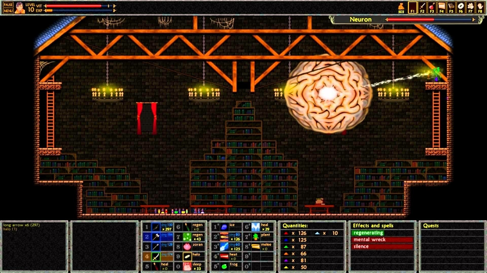 HD desktop wallpaper of Unepic game showcasing a player character in a dungeon with a floating brain enemy.