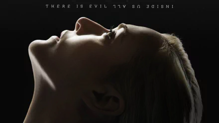 4K Ultra HD desktop wallpaper featuring a close-up side profile of a woman from the movie Insurgent, with the text There is evil inside us all above her.