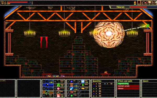 HD desktop wallpaper of Unepic game showcasing a player character in a dungeon with a floating brain enemy.