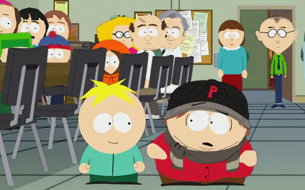 Kenny McCormick Sharon Marsh Randy Marsh Stan Marsh Kyle Broflovski Mr. Mackey Liane Cartman Eric Cartman Butters Stotch TV Show South Park HD Desktop Wallpaper | Background Image