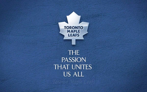 HD desktop wallpaper featuring the Toronto Maple Leafs logo and the phrase The passion that unites us all, showcasing the team's spirit and dedication to sports.