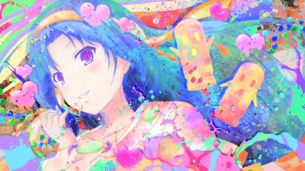 HD desktop wallpaper featuring Kiriha Kurano from the anime Invaders of Rokujouma (Rokujouma no Shinryakusha!?), with a colorful and vibrant design.