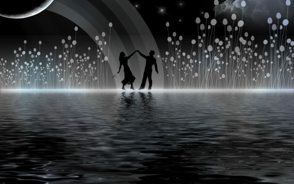 Artistic Love Dancing Cloud Moon Night HD Wallpaper | Background Image