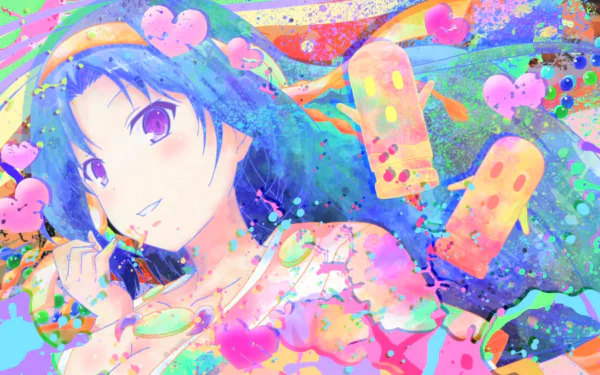 HD desktop wallpaper featuring Kiriha Kurano from the anime Invaders of Rokujouma (Rokujouma no Shinryakusha!?), with a colorful and vibrant design.