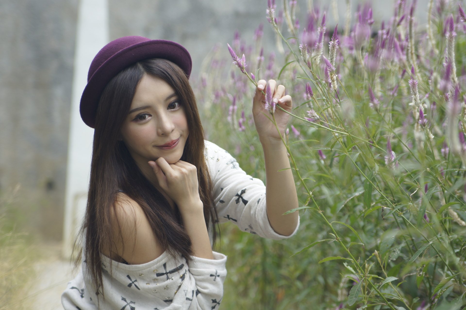 Download Hong Kong Park Hat Smile Taiwanese Asian Model Julie Chang ...