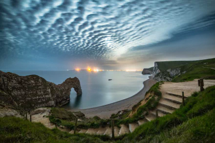 limestone coastline cloud sea coast shore England dorset nature durdle door HD Desktop Wallpaper | Background Image
