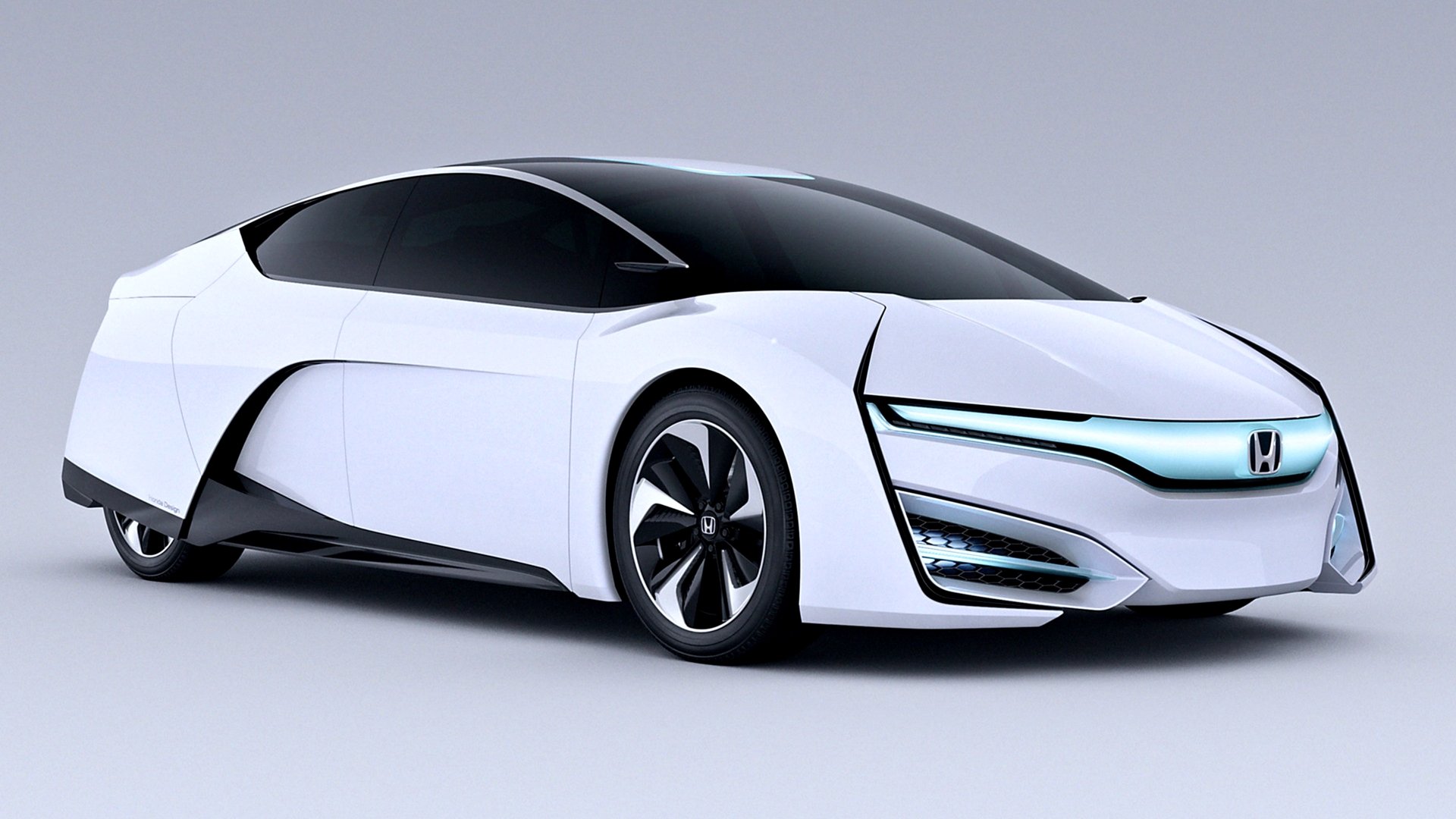 White Honda FCEV concept car in a sleek futuristic profile — 4K Ultra HD PC desktop wallpaper and background.