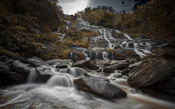 boulder stream nature Thailand fall waterfall HD Desktop Wallpaper | Background Image